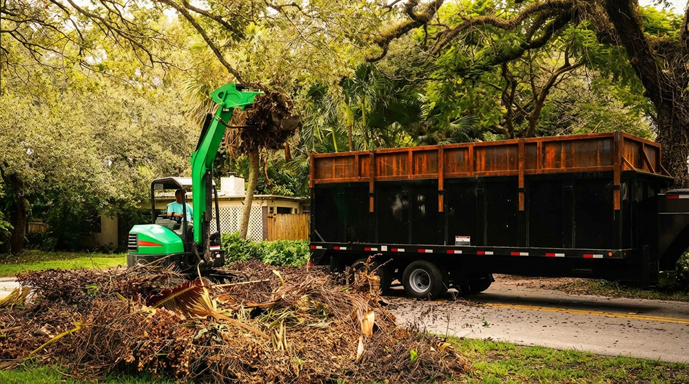 Brush and yard debris removal from a residential property
