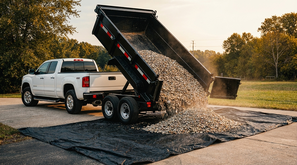 Landscaping materials delivered — bulk rock, gravel, and mulch hauling